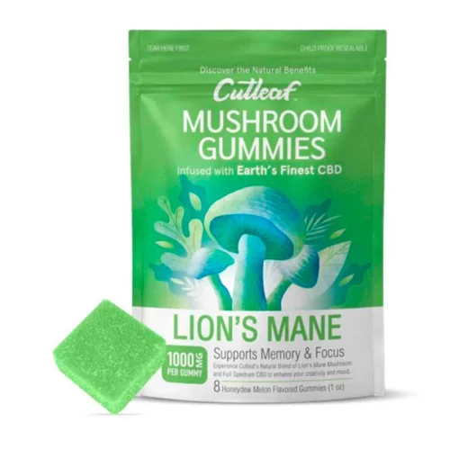 Lion’s Mane Honeydew Melon Cutleaf Mushroom CBD Gummies 1000mg